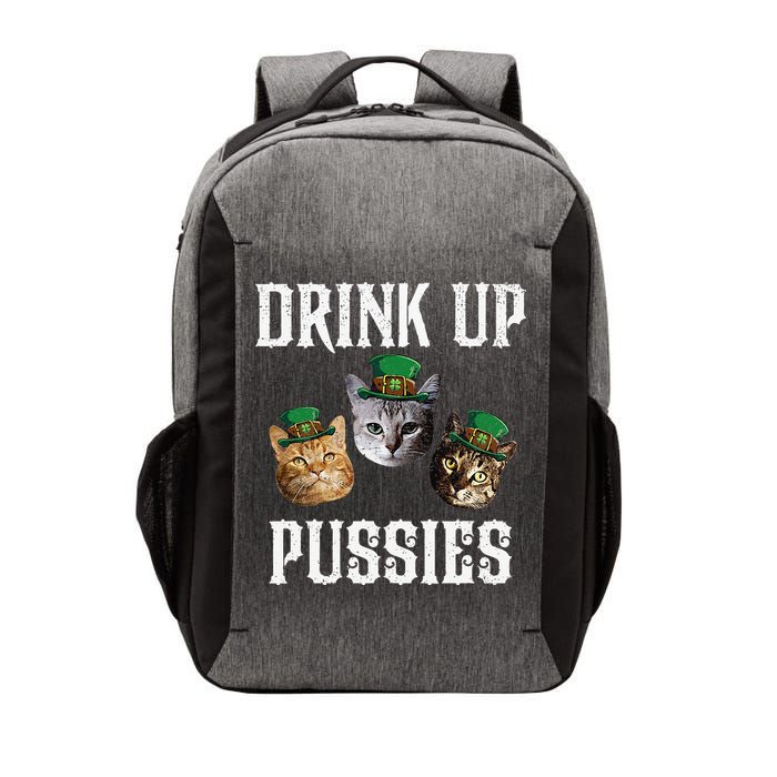 Drink Up Pussies Funny Cat Drinking St Patricks Day Vector Backpack
