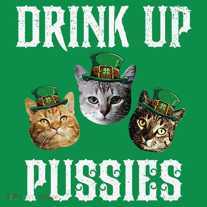 Drink Up Pussies Funny Cat Drinking St Patricks Day Baby Bodysuit