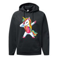 Dabbing Unicorn Party Birthday Gift for Mommy Daddy Performance Fleece Hoodie