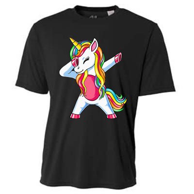 Dabbing Unicorn Party Birthday Gift for Mommy Daddy Cooling Performance Crew T-Shirt