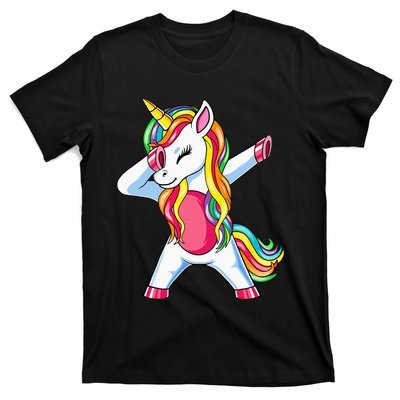 Dabbing Unicorn Party Birthday Gift for Mommy Daddy T-Shirt