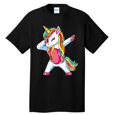 Dabbing Unicorn Party Birthday Gift for Mommy Daddy Tall T-Shirt