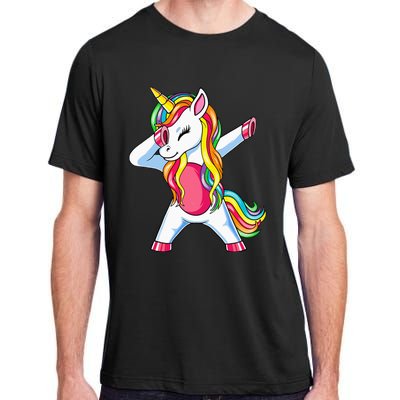 Dabbing Unicorn Party Birthday Gift for Mommy Daddy Adult ChromaSoft Performance T-Shirt