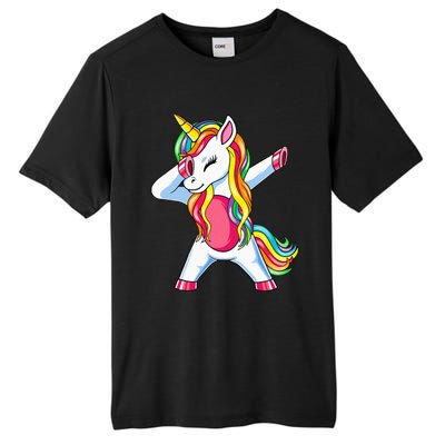 Dabbing Unicorn Party Birthday Gift for Mommy Daddy Tall Fusion ChromaSoft Performance T-Shirt