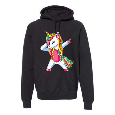 Dabbing Unicorn Party Birthday Gift for Mommy Daddy Premium Hoodie