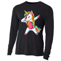 Dabbing Unicorn Party Birthday Gift for Mommy Daddy Cooling Performance Long Sleeve Crew