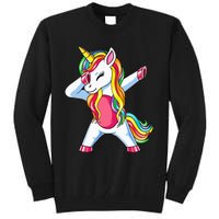 Dabbing Unicorn Party Birthday Gift for Mommy Daddy Tall Sweatshirt