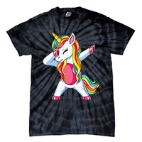 Dabbing Unicorn Party Birthday Gift for Mommy Daddy Tie-Dye T-Shirt