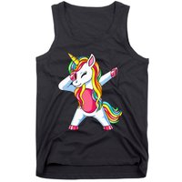 Dabbing Unicorn Party Birthday Gift for Mommy Daddy Tank Top