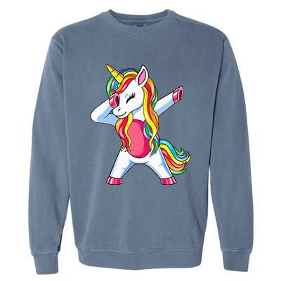 Dabbing Unicorn Party Birthday Gift for Mommy Daddy Garment-Dyed Sweatshirt