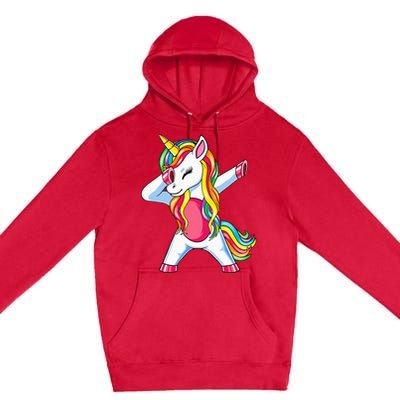 Dabbing Unicorn Party Birthday Gift for Mommy Daddy Premium Pullover Hoodie