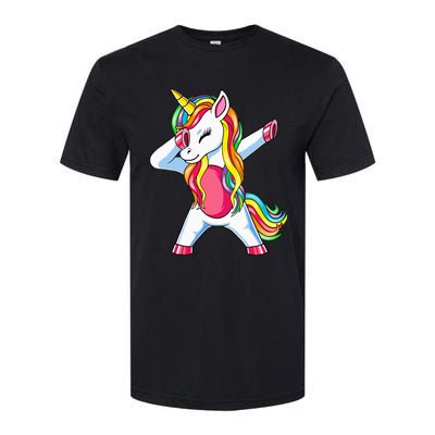 Dabbing Unicorn Party Birthday Gift for Mommy Daddy Softstyle CVC T-Shirt