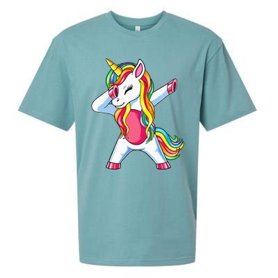 Dabbing Unicorn Party Birthday Gift for Mommy Daddy Sueded Cloud Jersey T-Shirt