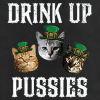 Drink Up Pussies Funny Cat Drinking retro Trucker Hat