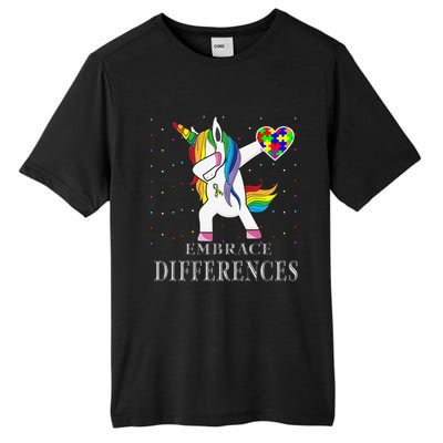 Dabbing Unicorn Puzzle Ribbon Autism Awareness Tall Fusion ChromaSoft Performance T-Shirt