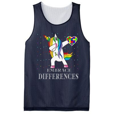 Dabbing Unicorn Puzzle Ribbon Autism Awareness Mesh Reversible Basketball Jersey Tank