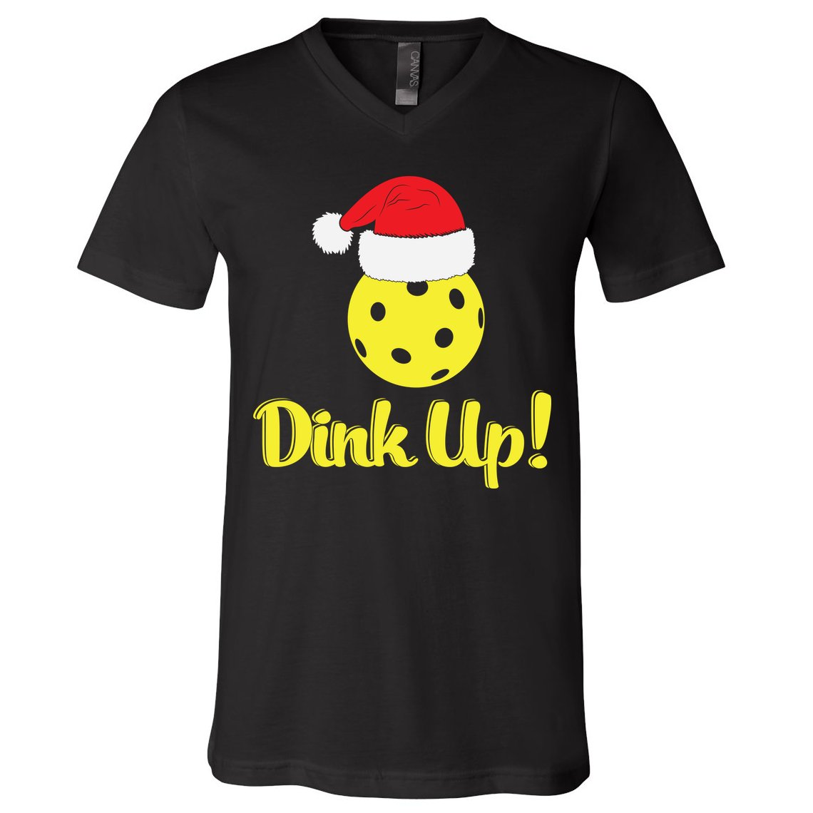 Dink Up Pickleball Christmas Santa Hat V-Neck T-Shirt
