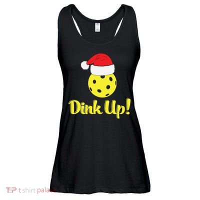 Dink Up Pickleball Christmas Santa Hat Ladies Essential Flowy Tank