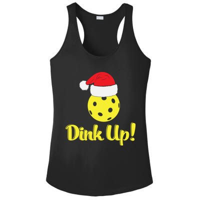 Dink Up Pickleball Christmas Santa Hat Ladies PosiCharge Competitor Racerback Tank