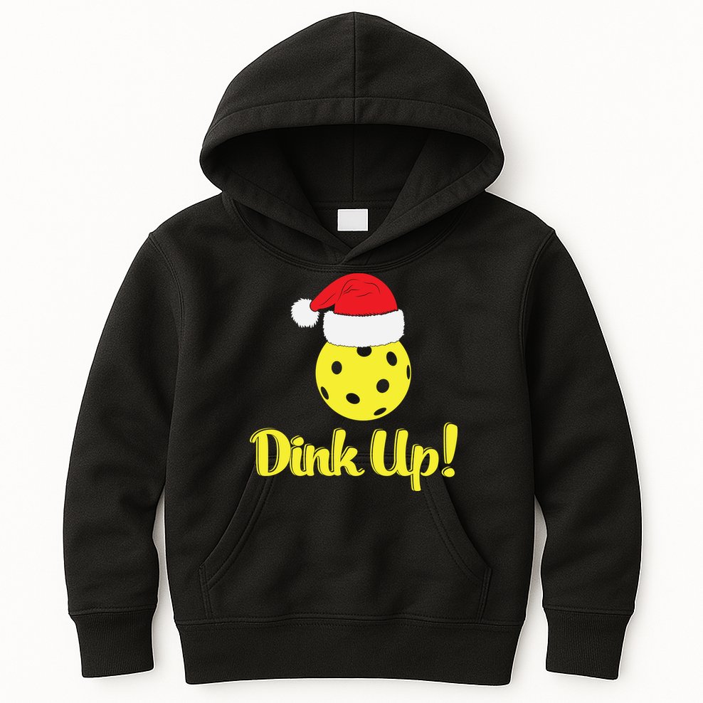 Dink Up Pickleball Christmas Santa Hat Kids Hoodie