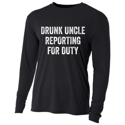 Drunk Uncle Reporting For Duty Cooling Performance Long Sleeve Crew