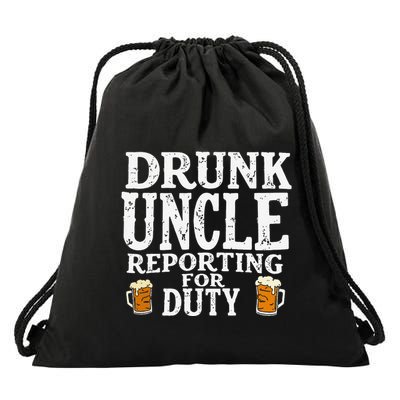 Drunk Uncle Reporting For Duty Drawstring Bag