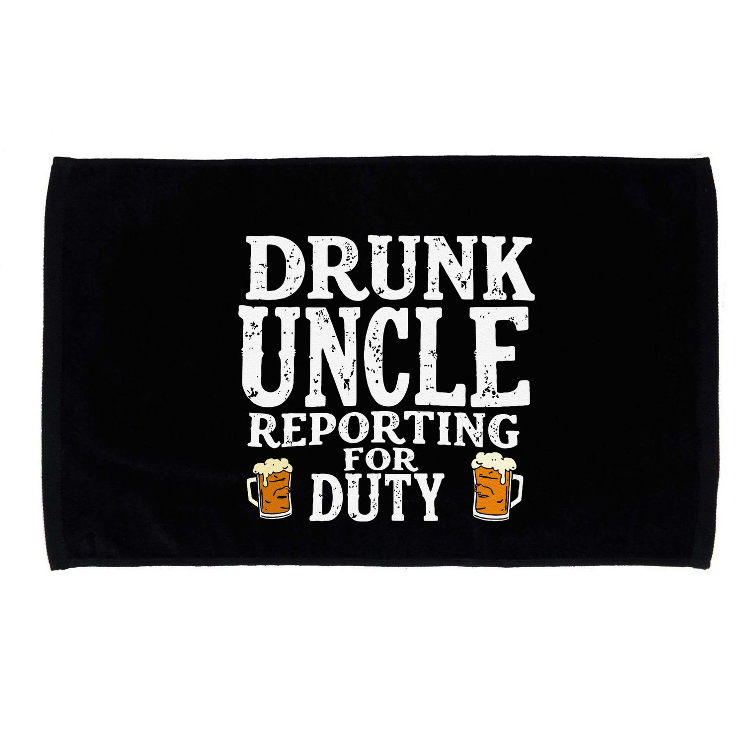 Drunk Uncle Reporting For Duty Microfiber Hand Towel