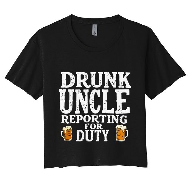 Drunk Uncle Reporting For Duty Crop Top