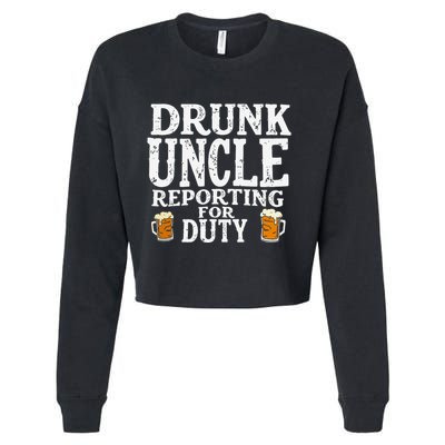 Drunk Uncle Reporting For Duty Cropped Pullover Crew