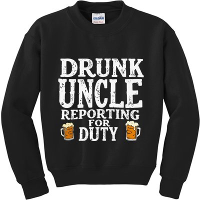 Drunk Uncle Reporting For Duty Kids Sweatshirt