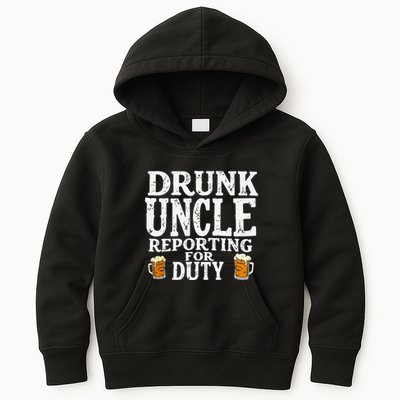 Drunk Uncle Reporting For Duty Kids Hoodie