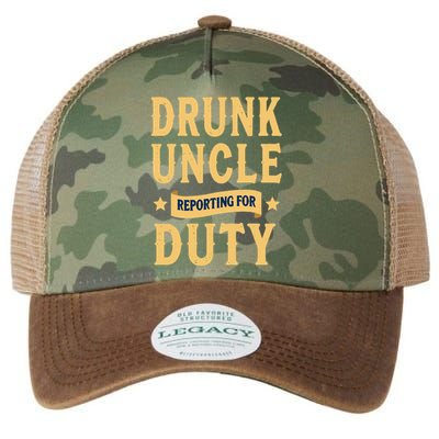 Drunk Uncle Reporting For Duty (9) Legacy Tie Dye Trucker Hat