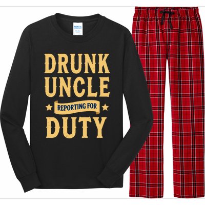 Drunk Uncle Reporting For Duty (9) Long Sleeve Pajama Set