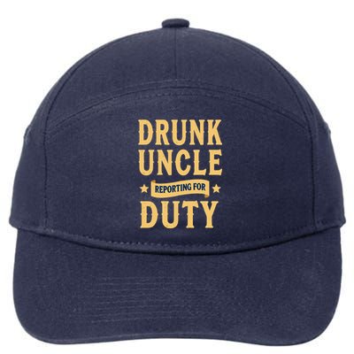 Drunk Uncle Reporting For Duty (9) 7-Panel Snapback Hat