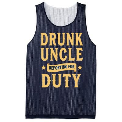 Drunk Uncle Reporting For Duty (9) Mesh Reversible Basketball Jersey Tank