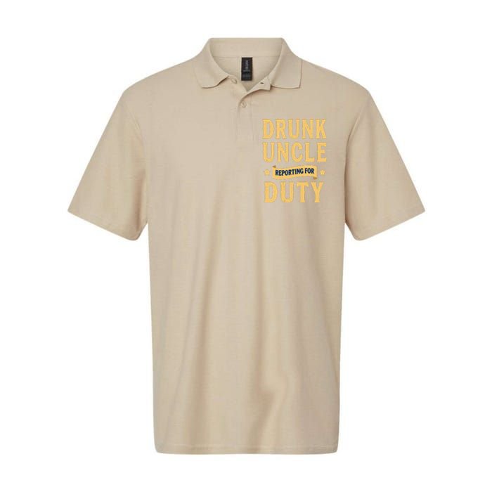 Drunk Uncle Reporting For Duty (9) Softstyle Adult Sport Polo