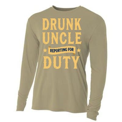 Drunk Uncle Reporting For Duty (9) Cooling Performance Long Sleeve Crew