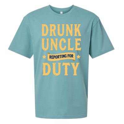 Drunk Uncle Reporting For Duty (9) Sueded Cloud Jersey T-Shirt