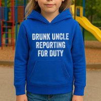 Drunk Uncle Reporting For Duty Kids Hoodie