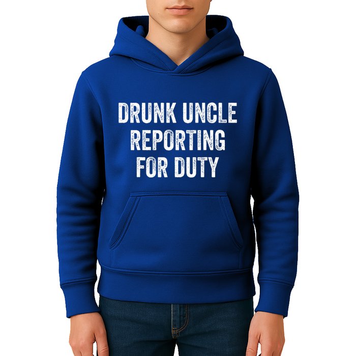 Drunk Uncle Reporting For Duty Kids Hoodie