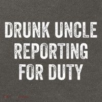 Drunk Uncle Reporting For Duty Cotton Canvas Backpack