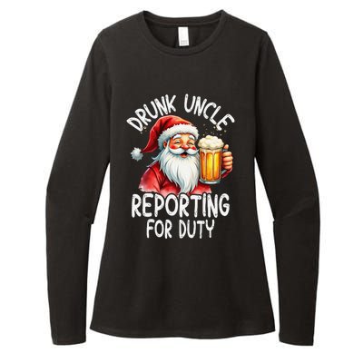 Drunk Uncle Reporting For Duty Xmas Christmas Uncle Womens CVC Long Sleeve Shirt