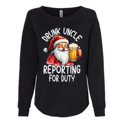 Drunk Uncle Reporting For Duty Xmas Christmas Uncle Womens California Wash Sweatshirt