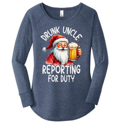 Drunk Uncle Reporting For Duty Xmas Christmas Uncle Women's Perfect Tri Tunic Long Sleeve Shirt