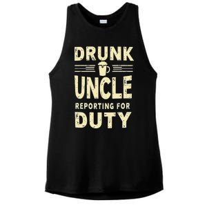 Drunk Uncle Reporting For Duty (13) Ladies PosiCharge Tri-Blend Wicking Tank