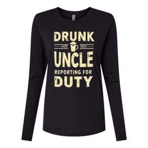 Drunk Uncle Reporting For Duty (13) Womens Cotton Relaxed Long Sleeve T-Shirt