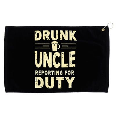 Drunk Uncle Reporting For Duty (13) Grommeted Golf Towel