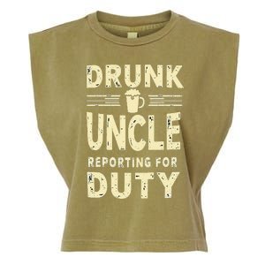 Drunk Uncle Reporting For Duty (13) Garment-Dyed Women's Muscle Tee