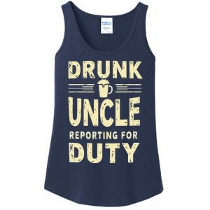 Drunk Uncle Reporting For Duty (13) Ladies Essential Tank