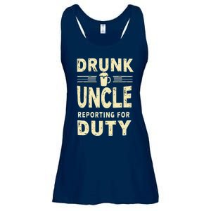 Drunk Uncle Reporting For Duty (13) Ladies Essential Flowy Tank